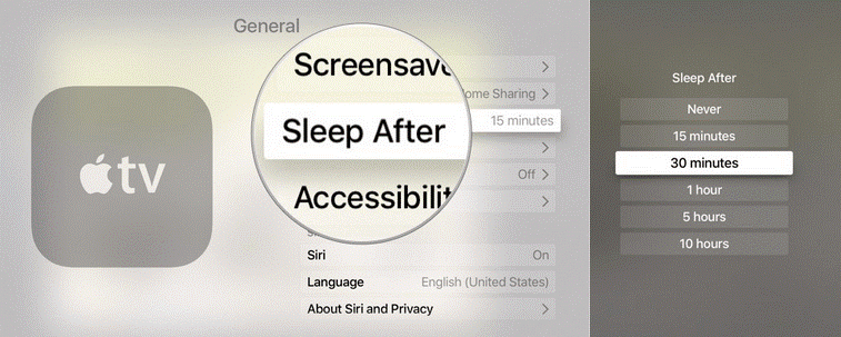 how to put apple tv to sleep