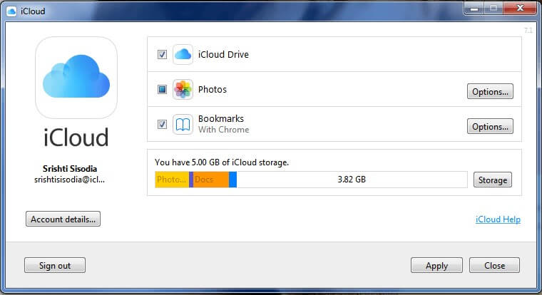 iCloud profile