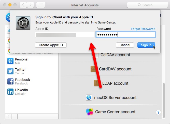 iCloud signin