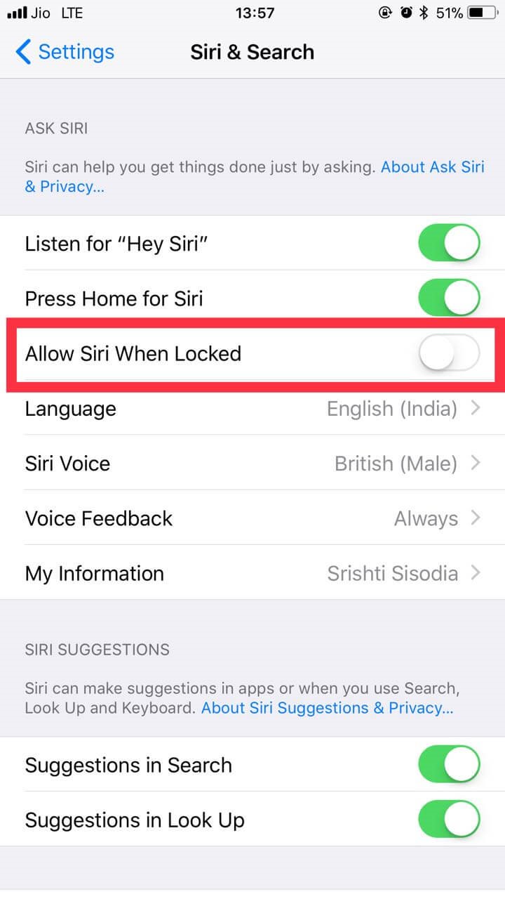iPhone allow siri