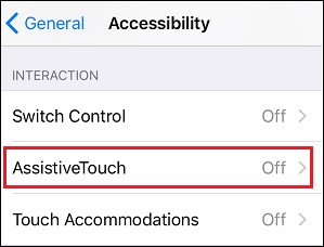 iPhone assistive touch