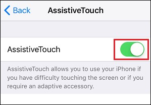 iPhone assistive turn on