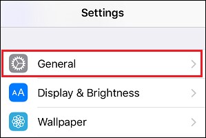 iPhone general settings