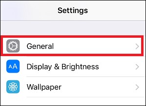 iPhone general settings