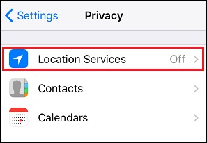 iPhone location services