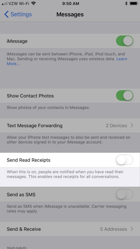 iPhone messages