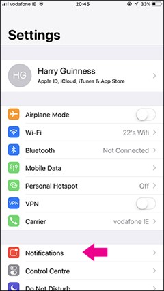 iPhone notifications