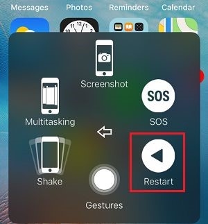 iPhone restart option