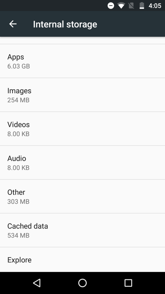 internal storage on android