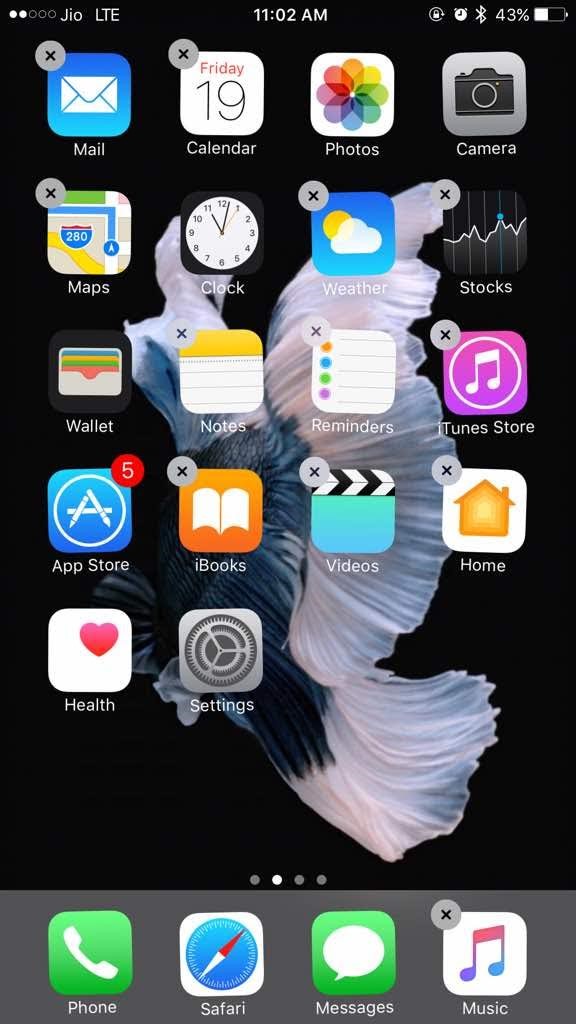 iphone icon shaking
