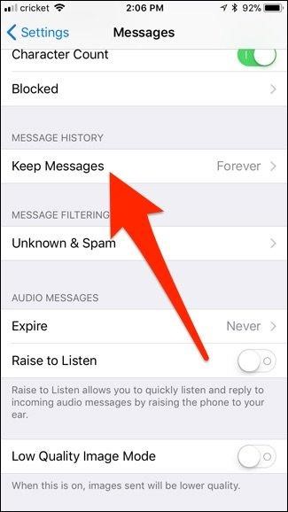 keep messages on iphone
