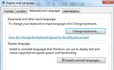 keyboard and language settings
