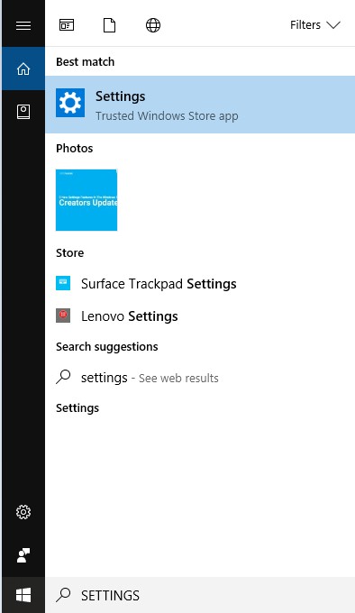 locate settings