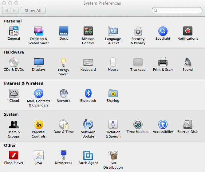 mac system preferences