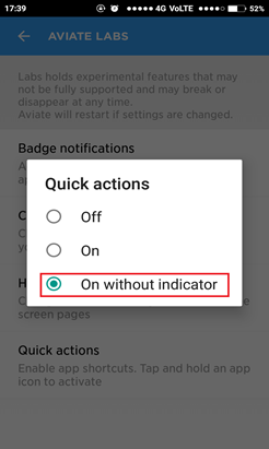 on without indicator