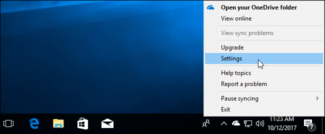 one drive settings