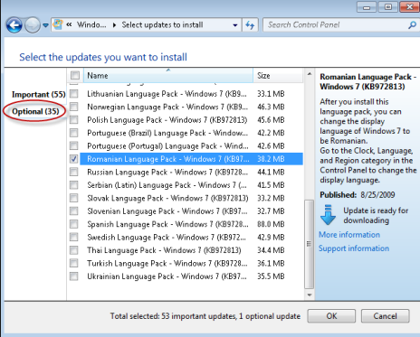 optional update windows 7