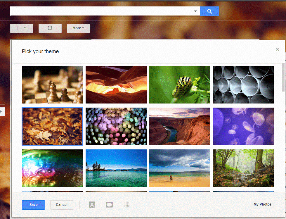 pick your gmail theme