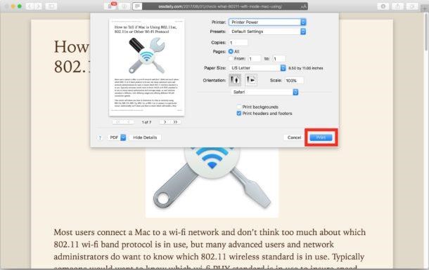 print header and footer
