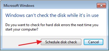 schedule disk check