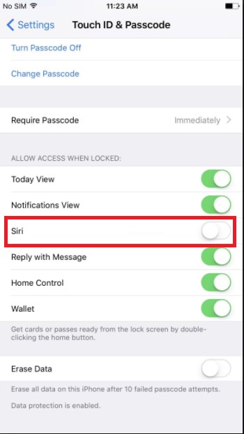 siri turn off
