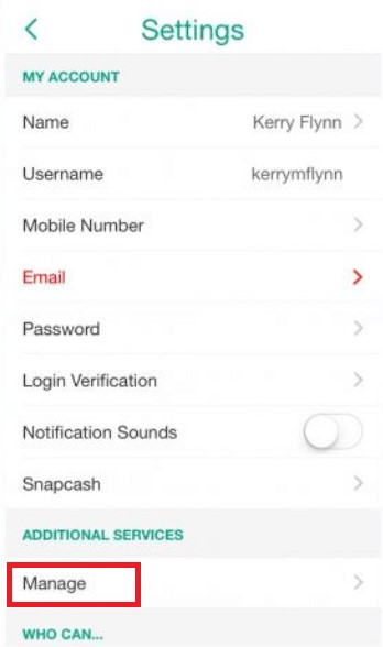 snapchat manage
