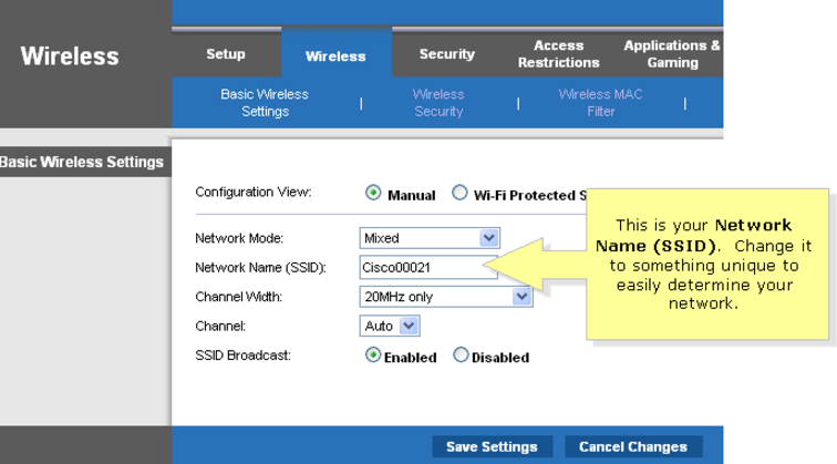 ssid-for-wireless