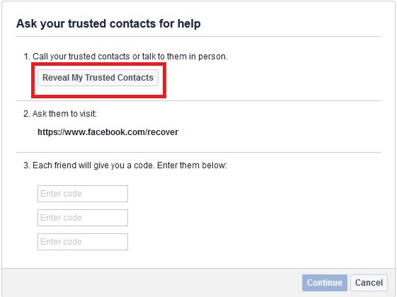 trusted contacts for help