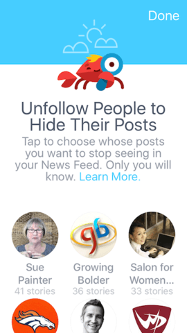 unfollow people on facebook