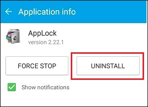 uninstall applock