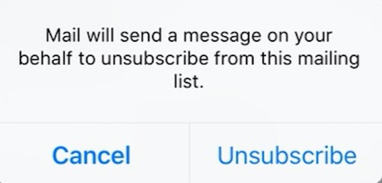 unsuscribe iPhone mailbox