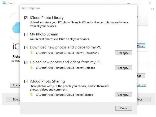 upload icloud photos from windows pc