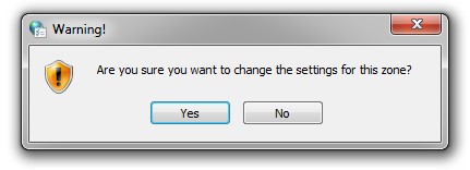 warning popup