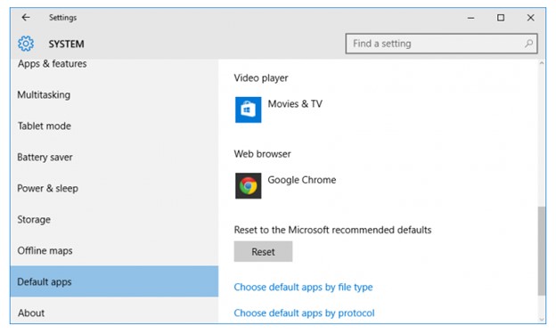windows 10 default apps
