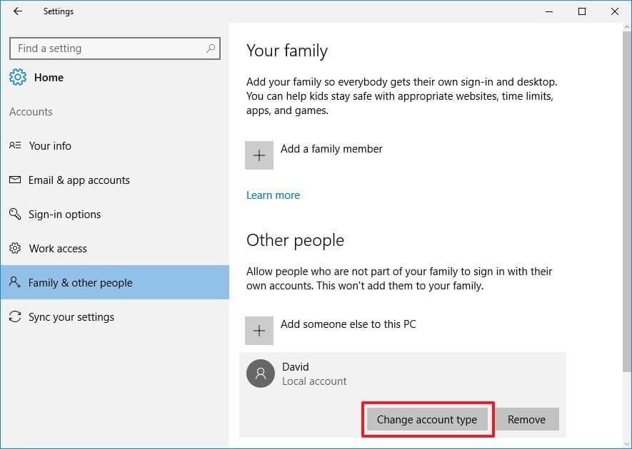 windows 10 family