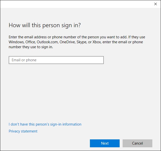 windows 10 signin