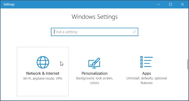 windows settings